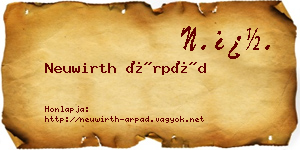 Neuwirth Árpád névjegykártya