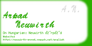 arpad neuwirth business card